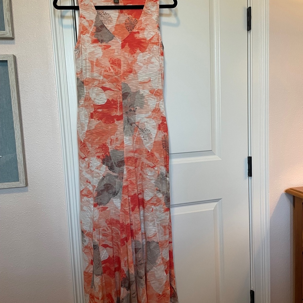 Tommy Bahama Coral and Beige Floral Dress